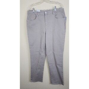 Style Co Womens Pants 14 Khaki Stone Natural Fit High Rise Stretch Tapered Leg‎